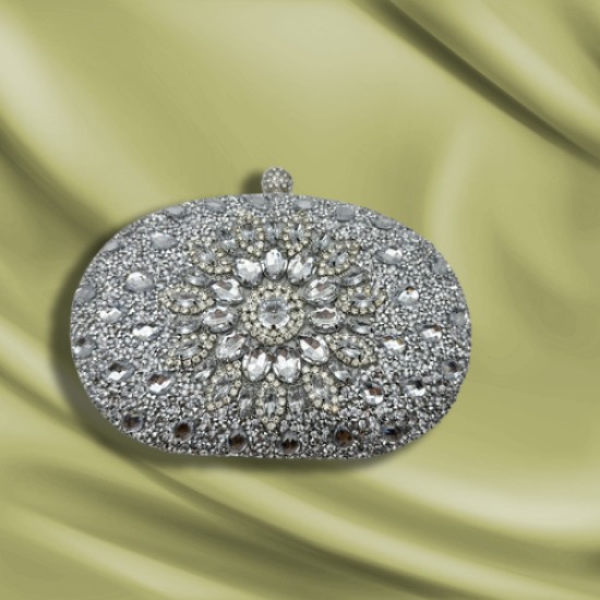 Ladies Diamond Dinner Clutch(Iridescent)