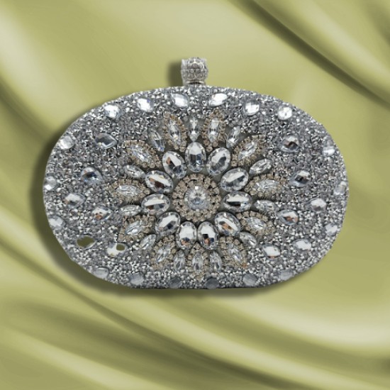 Ladies Diamond Dinner Clutch(Iridescent)