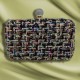 Tweed woven evening clutch bag