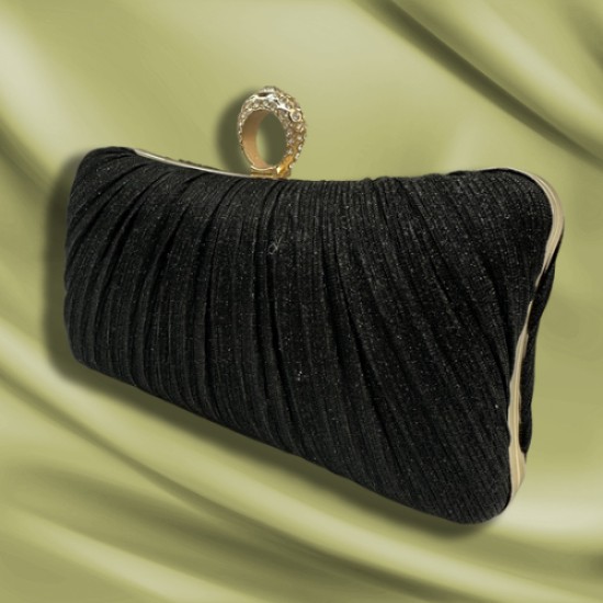 Black Pleats holding a party bag