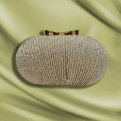 golden Pleated Butterfly Goose Egg Dinner Bag