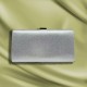 silver PU cross-body one shoulder solid color bag